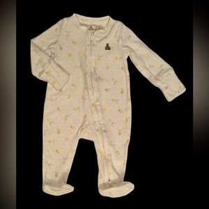 Baby GAP White with Lemon 2-way Zippered Footie 0-3M EUC